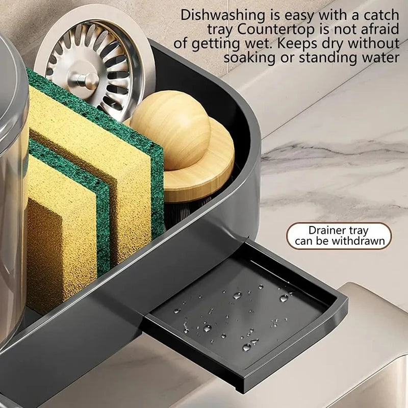 Wall-Mounted Soap Dispenser with Sponge Holder