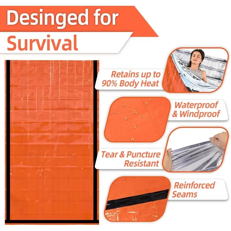 Emergency Survival Sleeping Bag – Thermal Waterproof Bivy Sack for Camping & Hiking