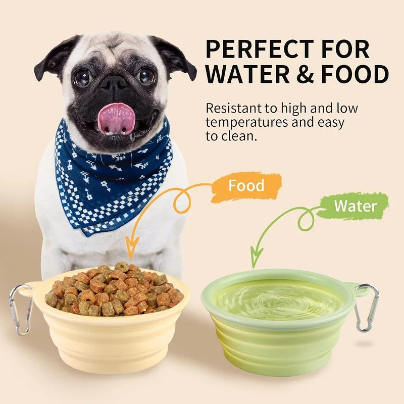 Collapsible Silicone Dog Travel Bowl – Portable Food & Water Bowl