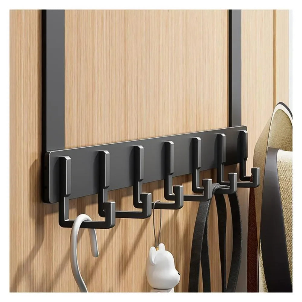 6-Hook Over Door Hanger Rack – Space-Saving Coat, Towel & Bag Organizer