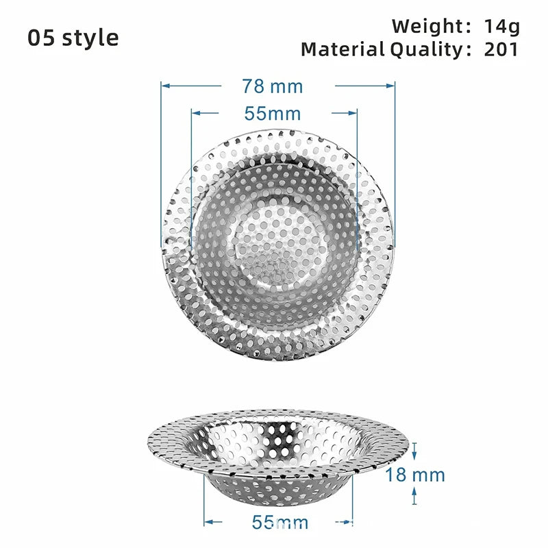 Stainless Steel Sink Strainer | Kitchen & Bathroom Drain Filter Hair Catcher