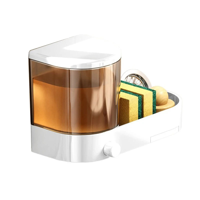 Wall-Mounted Soap Dispenser with Sponge Holder