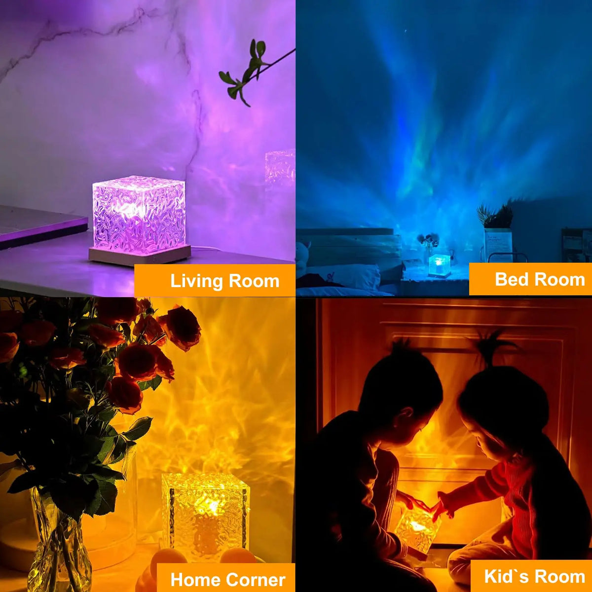 Ocean Wave Aurora Projector Lamp - 16 Colour RGB Water Ripple Night Light with Remote