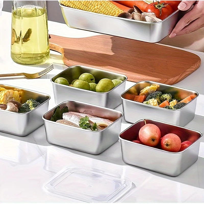 5-Piece Stainless Steel Food Storage Container Set | Airtight Meal Prep & Lunch Boxes