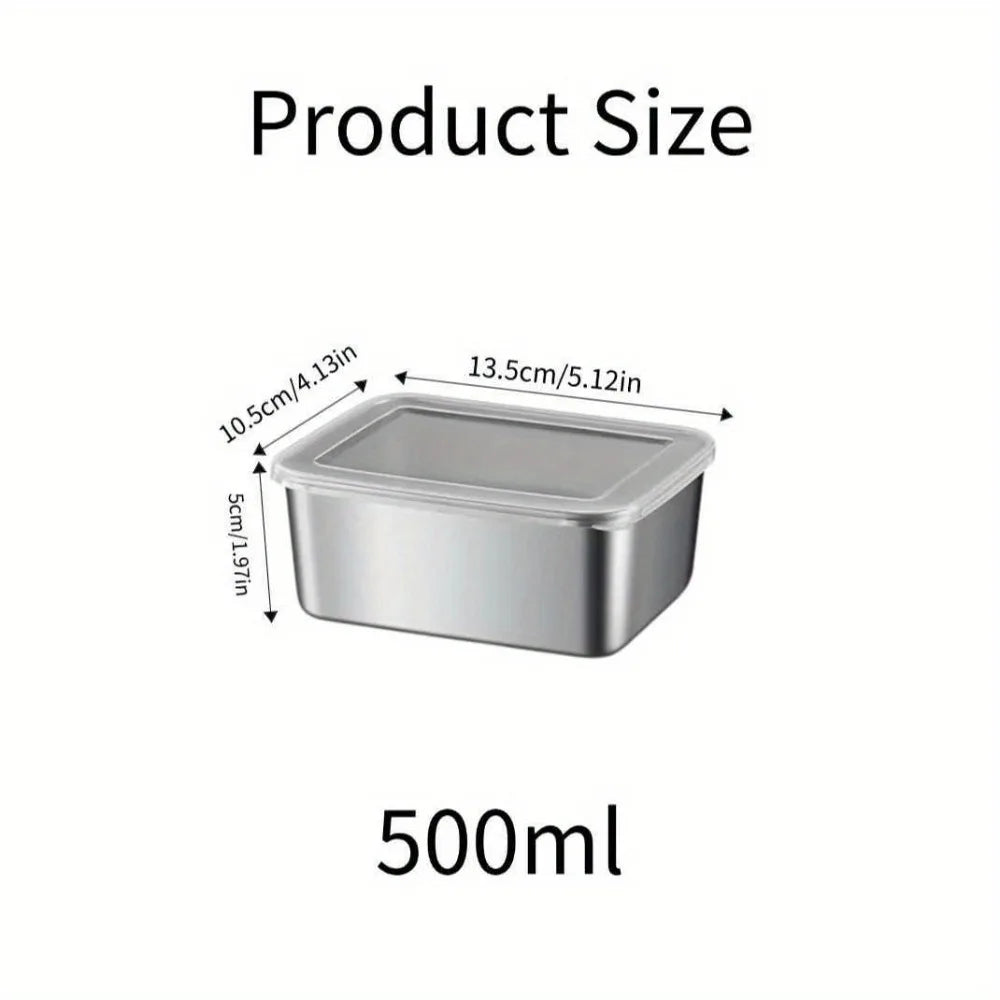 5-Piece Stainless Steel Food Storage Container Set | Airtight Meal Prep & Lunch Boxes