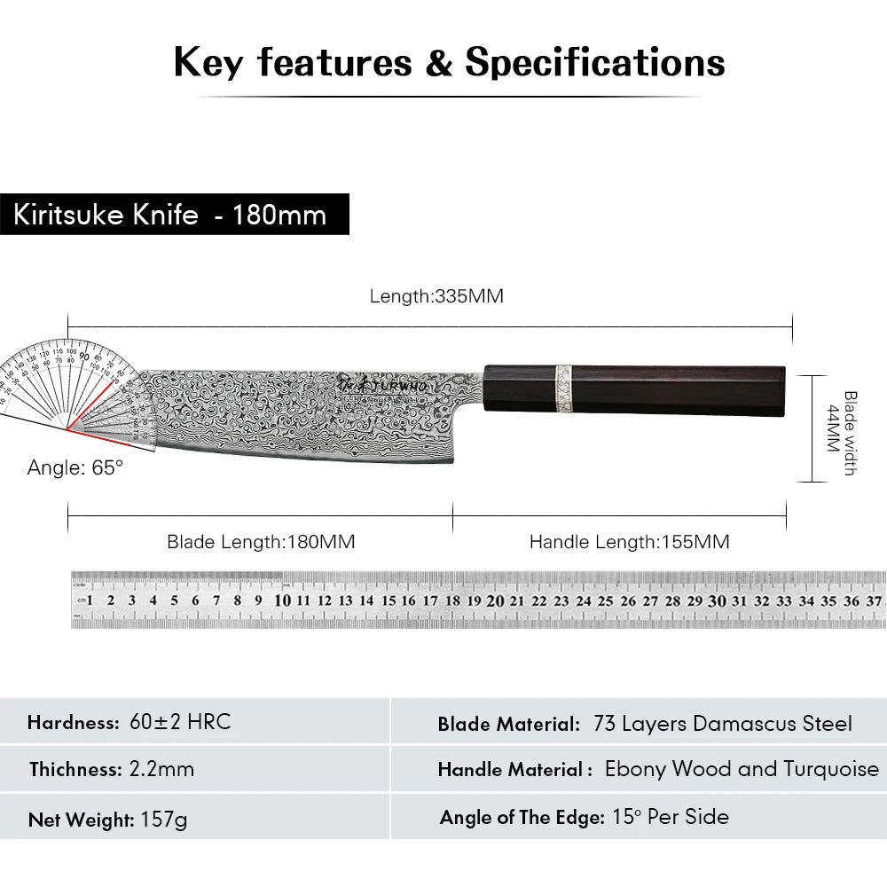 7-Inch Damascus Steel Kiritsuke Chef Knife