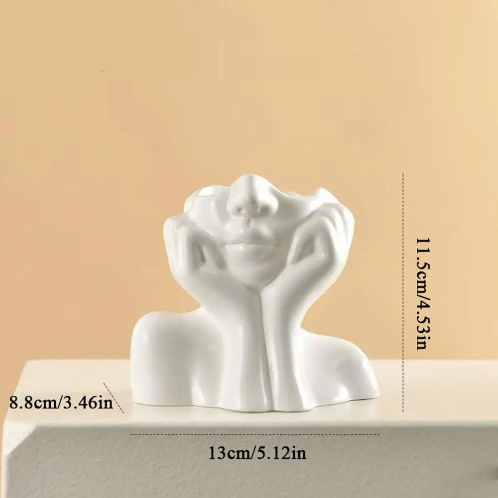 Modern Face Makeup Brush Holder – Decorative Vanity Organiser & Flower Vase
