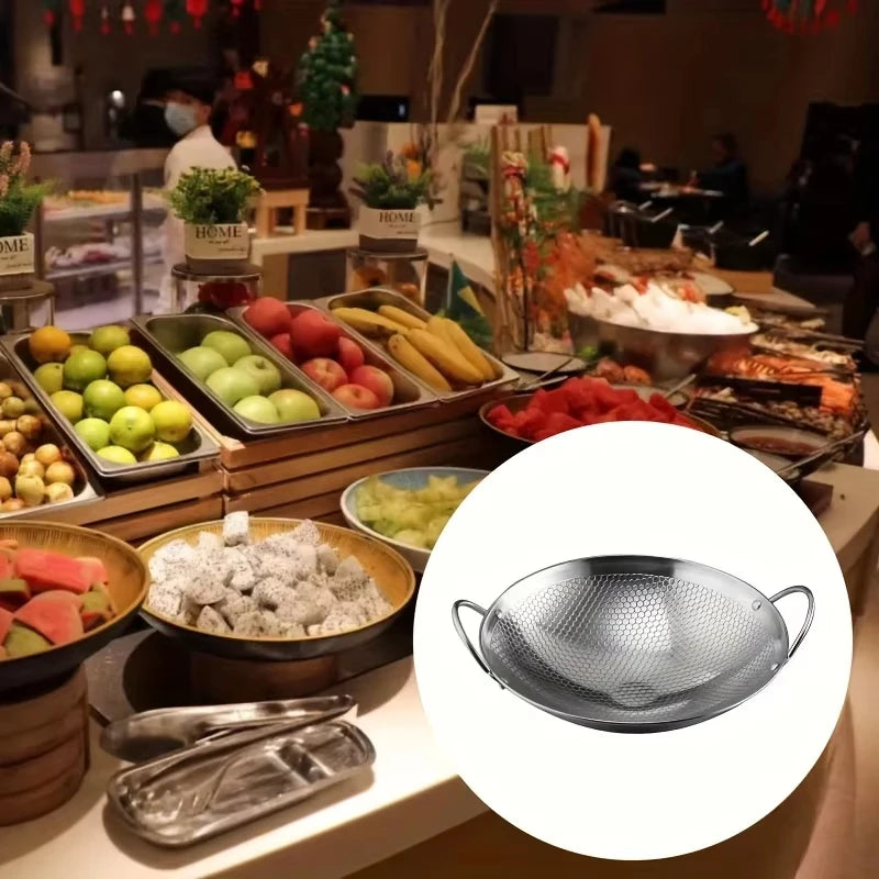 29cm Honeycomb Stainless Steel Wok | Non-Stick Scratch-Resistant Cooking Pan
