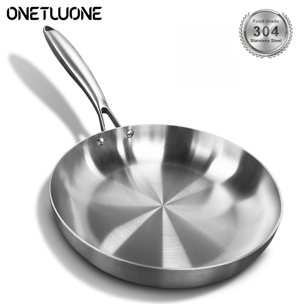 304 Stainless Steel Frying Pan – Non-Stick Skillet for Gas & Induction Cooktops