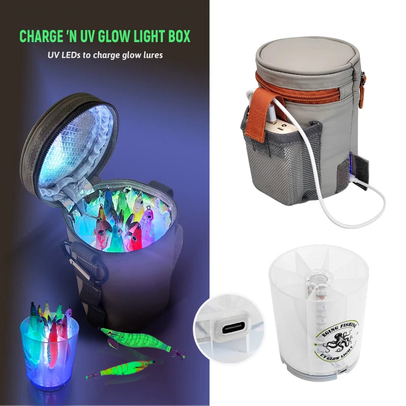 UV LED Fishing Lure Charger – Portable Glow Light for Squid & Night Fishing