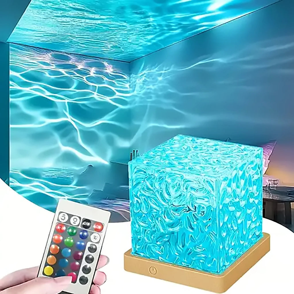 Ocean Wave Aurora Projector Lamp - 16 Colour RGB Water Ripple Night Light with Remote