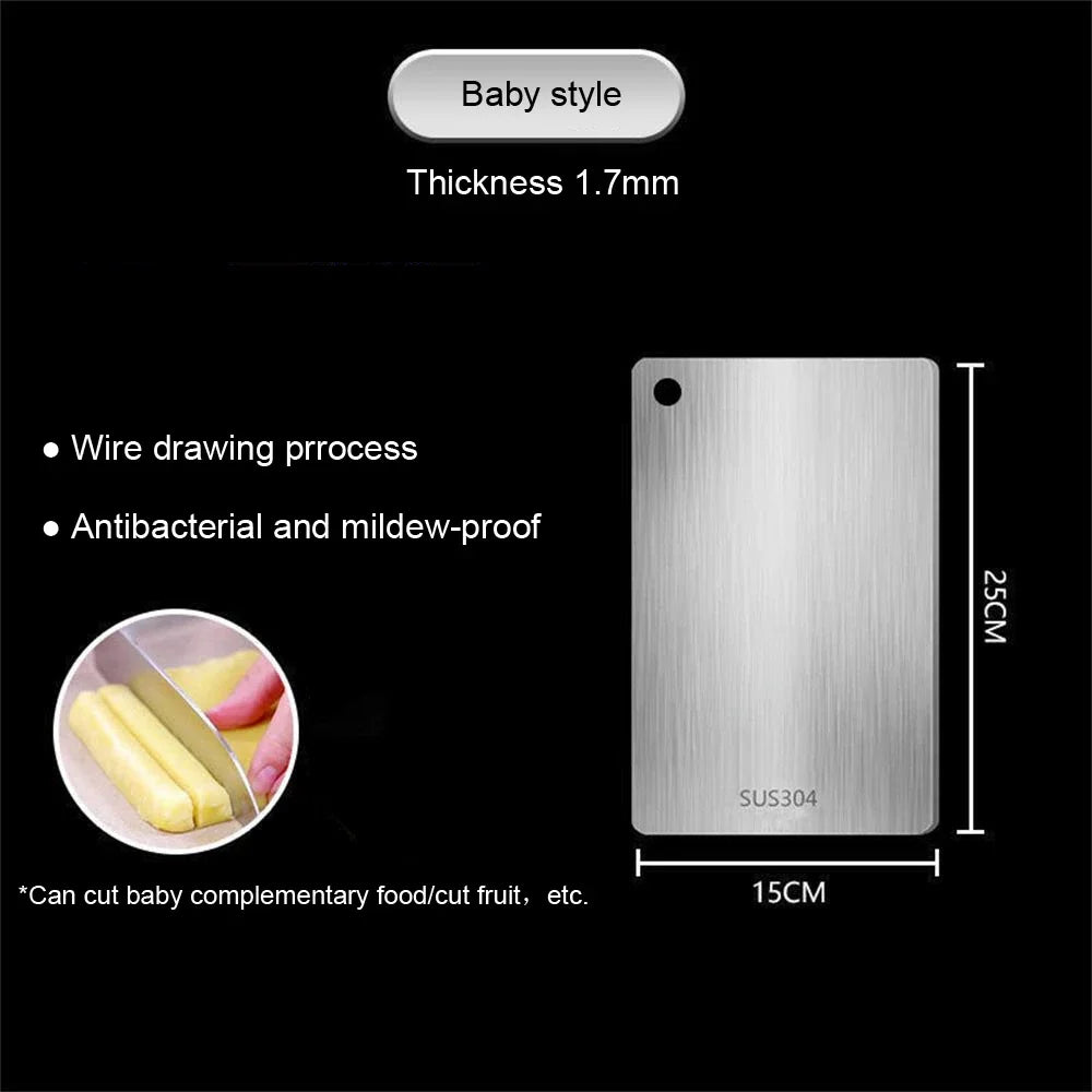 316 Stainless Steel Double-Sided Chopping Board – Durable Kitchen Cutting Board