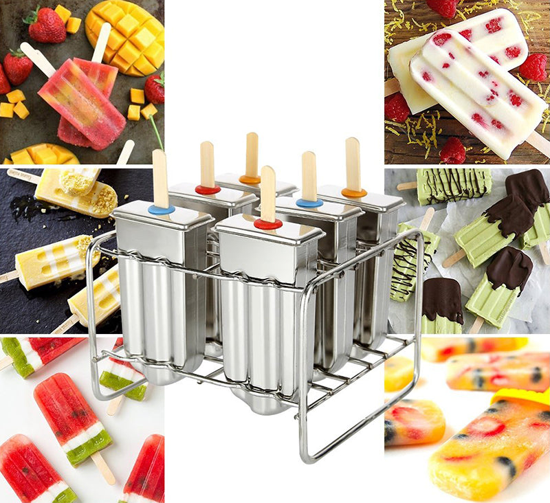 Premium Stainless Steel Popsicle Mould Set | Reusable Ice Block & Ice Cream Maker