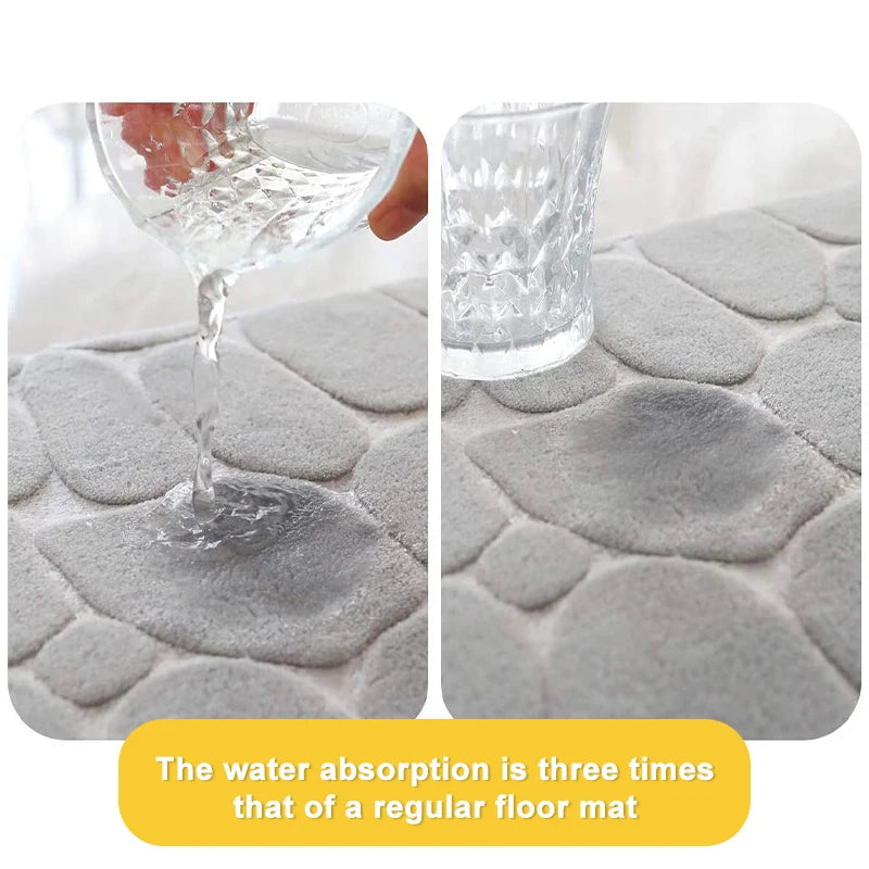 3-Piece Leaf Bathroom Mat Set – Non-Slip Super Absorbent Quick-Dry Bath Rugs & Toilet Mat