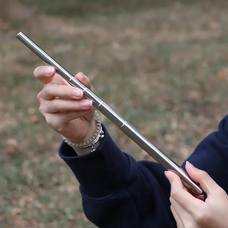 Collapsible Stainless Steel Fire Blow Pipe – 15–60cm Camping Fire Starter Tool