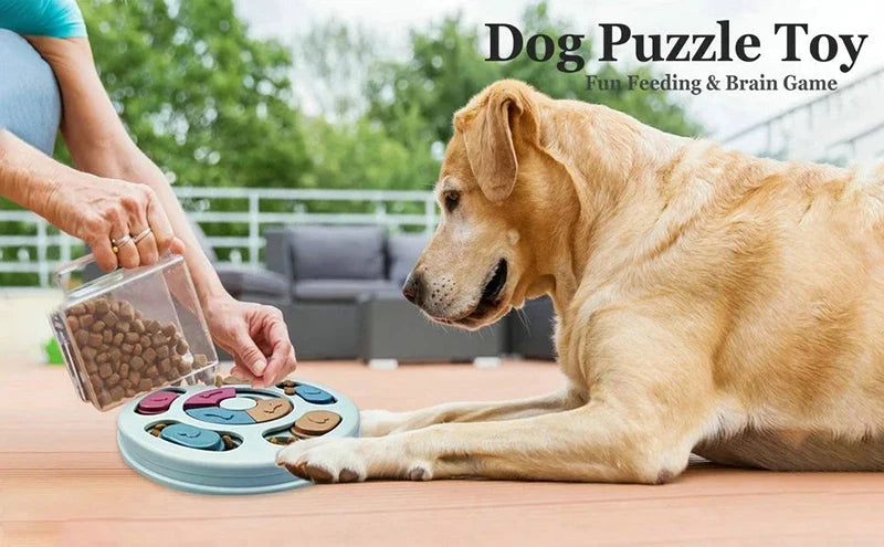 Interactive Dog Puzzle Feeder Toy – Slow Feeder Bowl for Dogs & Cats | IQ Treat Dispenser