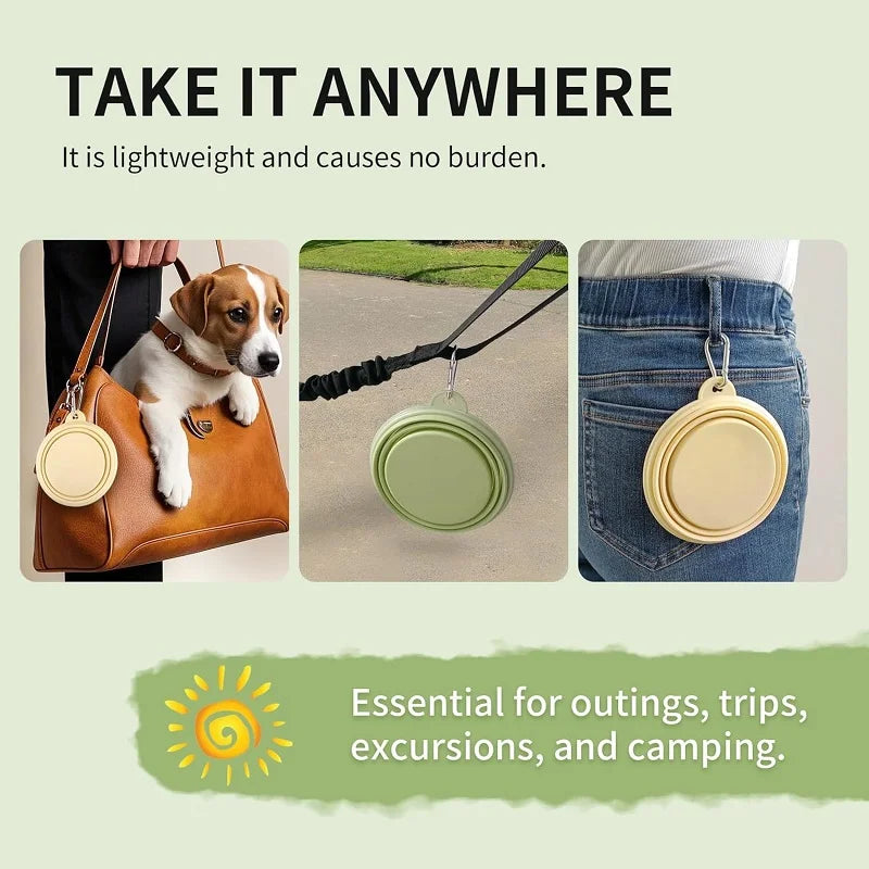 Collapsible Silicone Dog Travel Bowl – Portable Food & Water Bowl