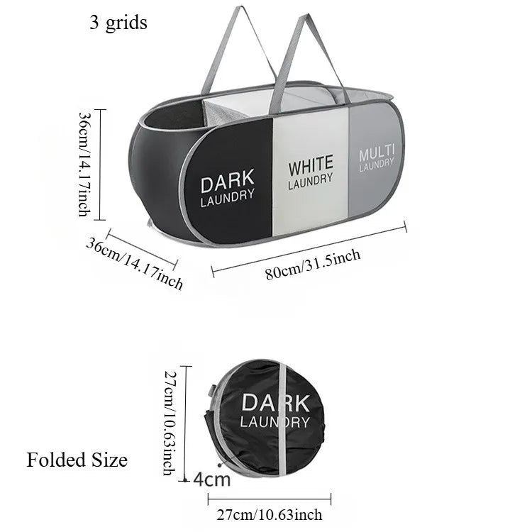 Foldable Laundry Basket – Fabric Clothes Hamper with Handles