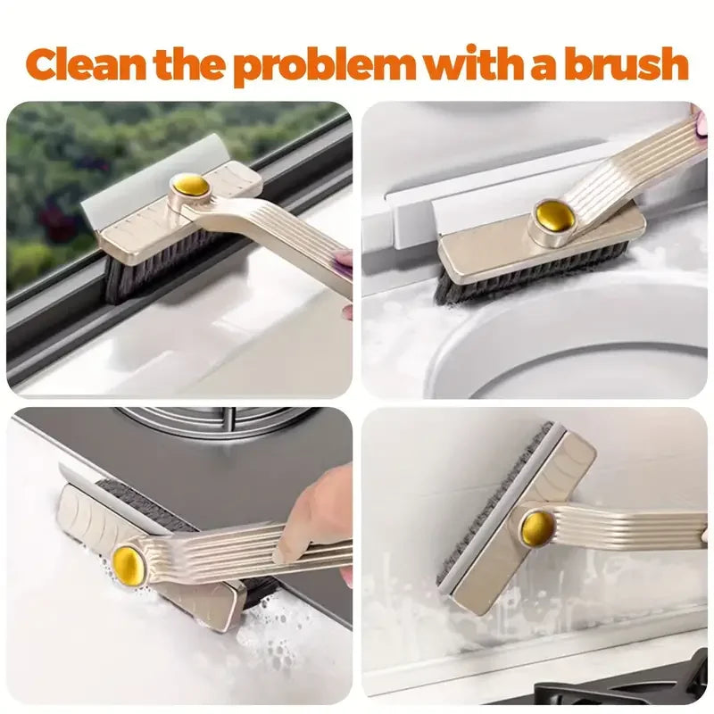 Multi-Purpose Tile & Crevice Cleaning Brush – Rotating Hard-Bristle Scrubber