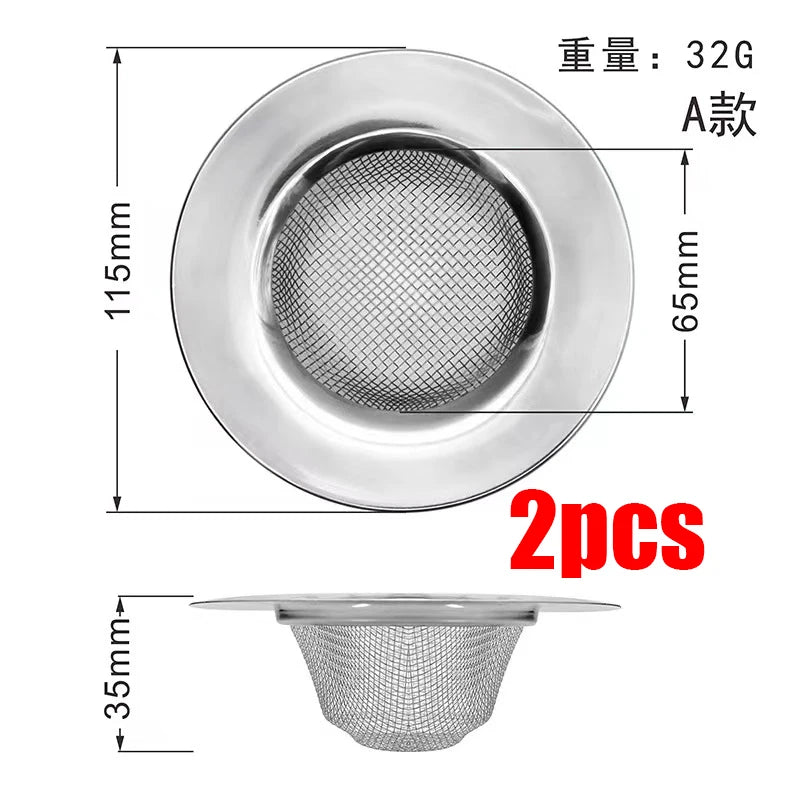 Stainless Steel Sink Strainer | Kitchen & Bathroom Drain Filter Hair Catcher