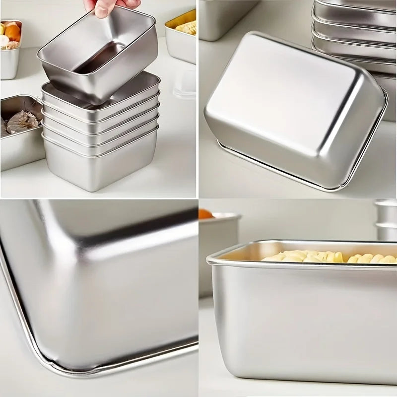 5-Piece Stainless Steel Food Storage Container Set | Airtight Meal Prep & Lunch Boxes