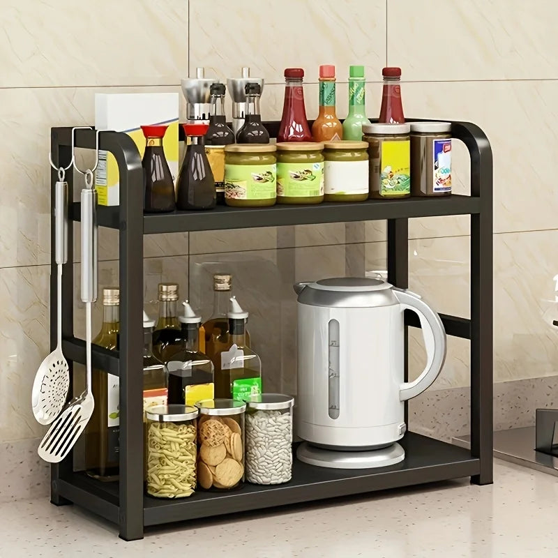 2-Tier Metal Countertop Shelf – Space-Saving Organiser