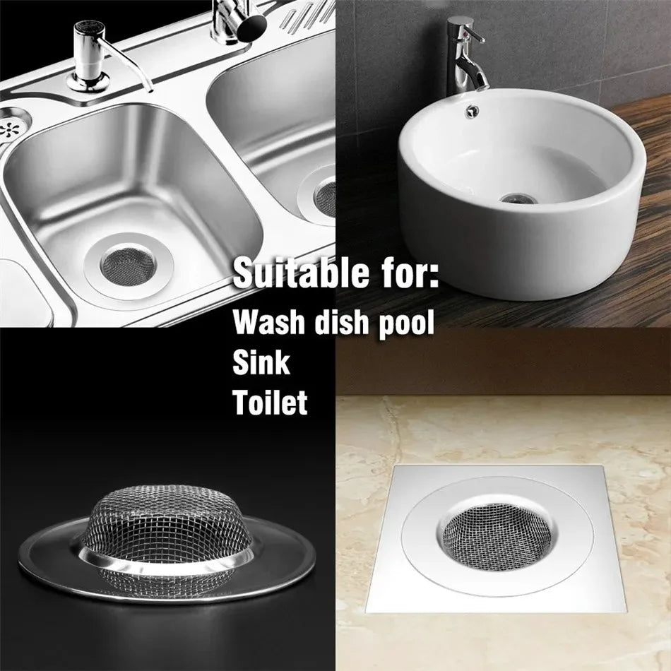 Stainless Steel Sink Strainer | Kitchen & Bathroom Drain Filter Hair Catcher