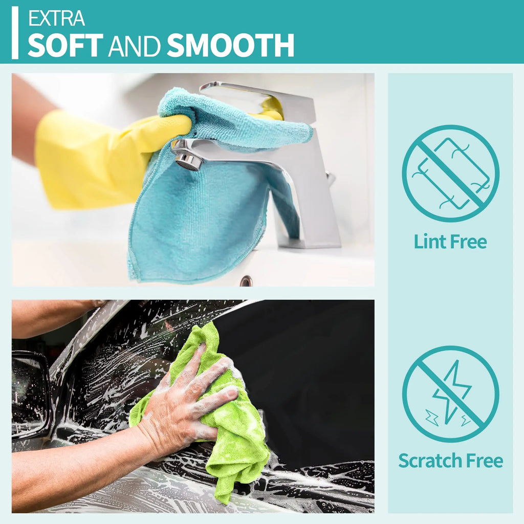 Premium Microfibre Cleaning Cloths – Ultra Absorbent & Reusable