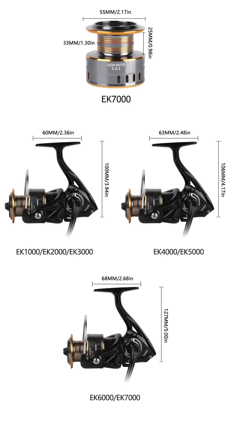Professional Ultra-Light Spinning Fishing Reel – 1000–7000 Series