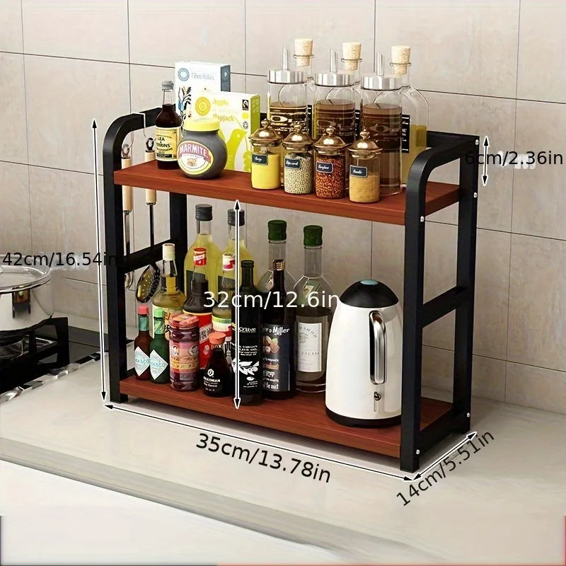 2-Tier Metal Countertop Shelf – Space-Saving Organiser