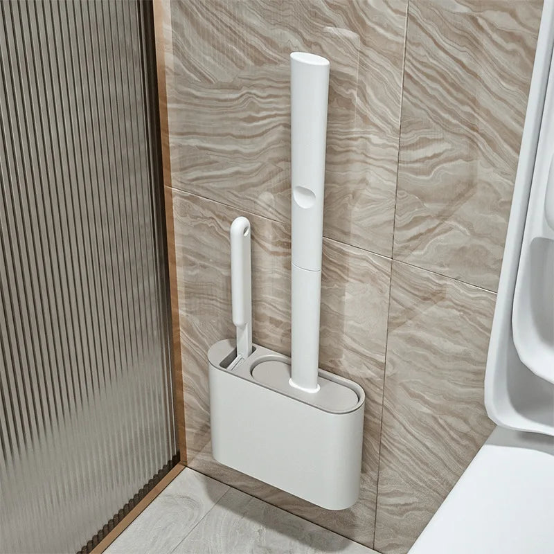 Silicone Toilet Brush with Flexible Head – Wall Mounted Bathroom Cleaner