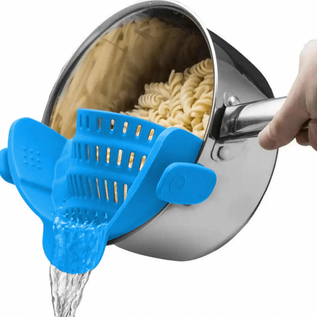 Universal Clip-On Silicone Pot Strainer - Hands-Free Pasta & Vegetable Drainer