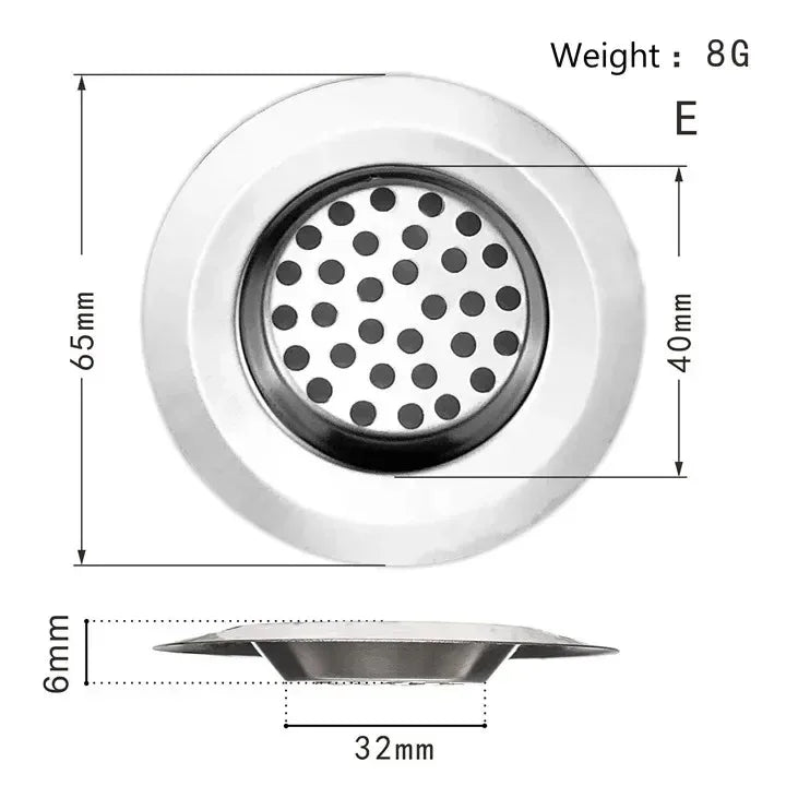 Stainless Steel Sink Strainer | Kitchen & Bathroom Drain Filter Hair Catcher