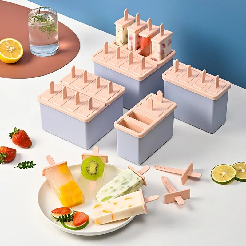 Homemade Popsicle Maker with Lid – 4, 6 or 8 Slot Ice Pop Mould