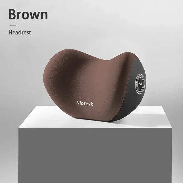 Memory Foam Car Headrest & Lumbar Support Cushion Set | Neck & Back Support Pillow