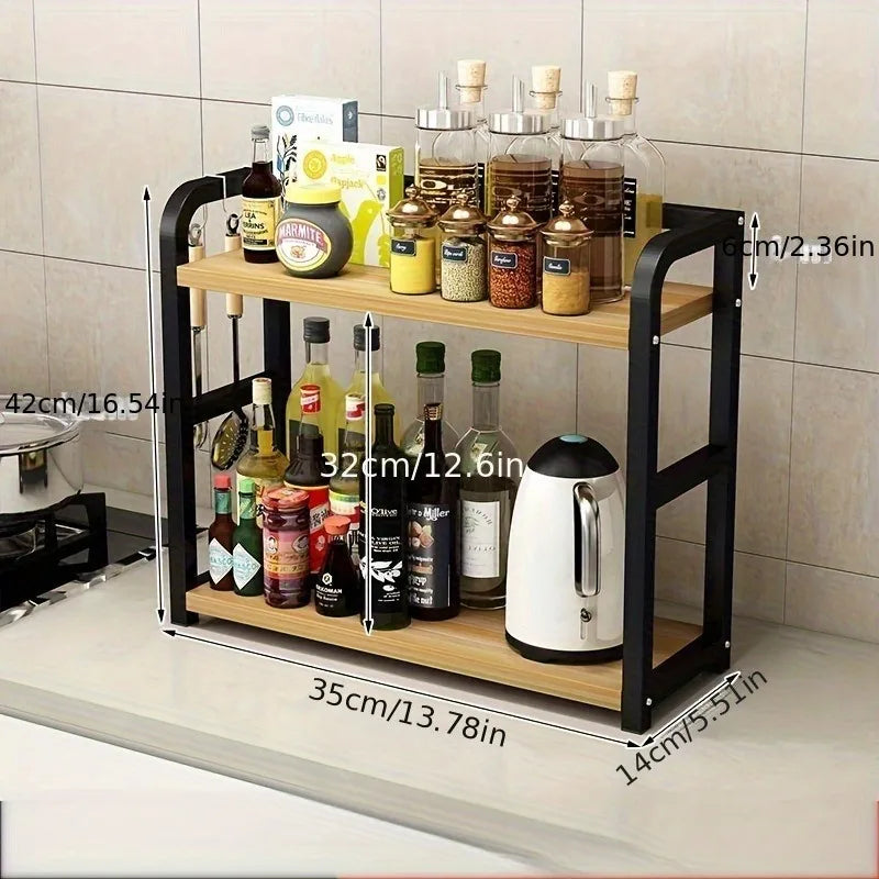 2-Tier Metal Countertop Shelf – Space-Saving Organiser