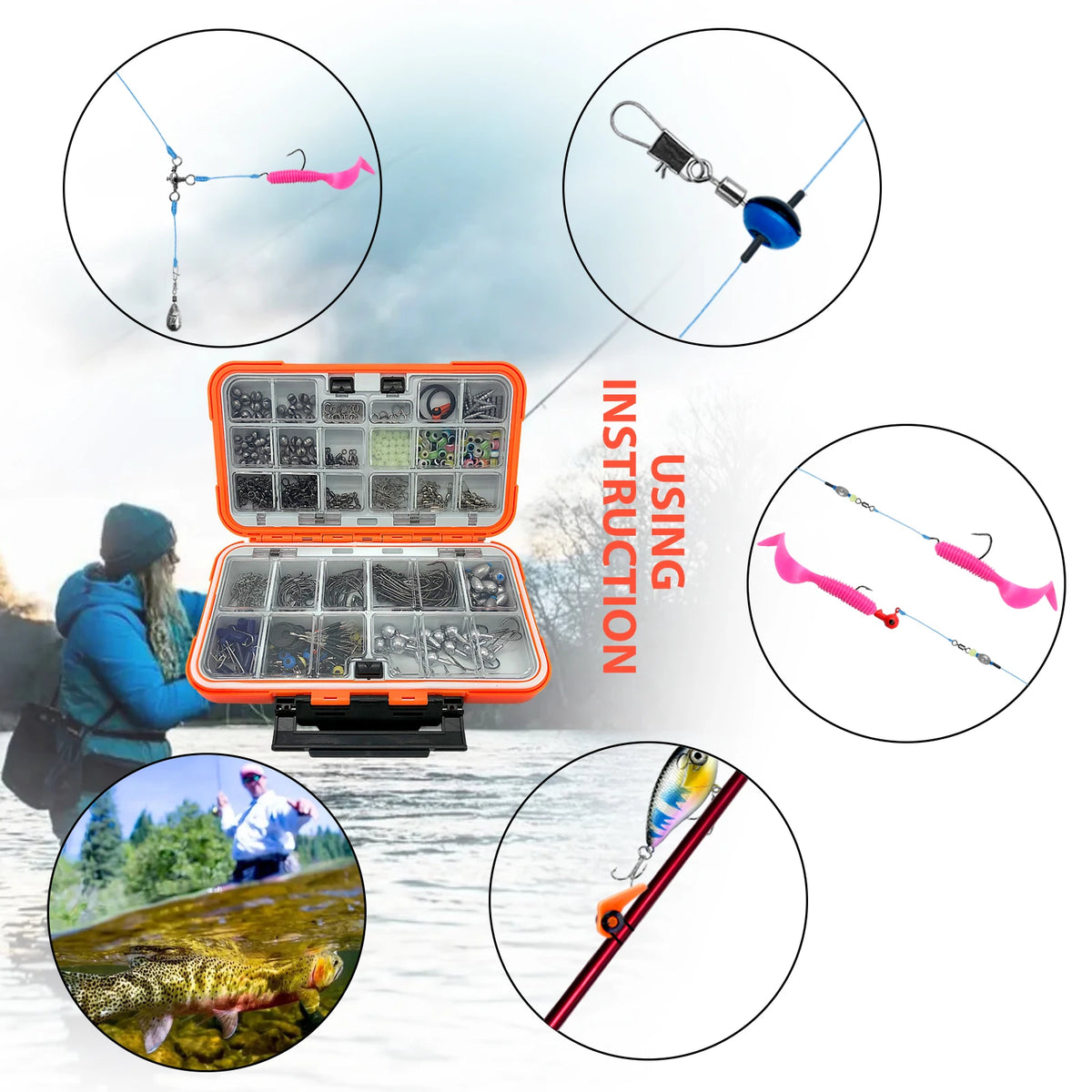 Professional Fishing Tackle Kit – 113–410 Piece Fishing Accessories Set