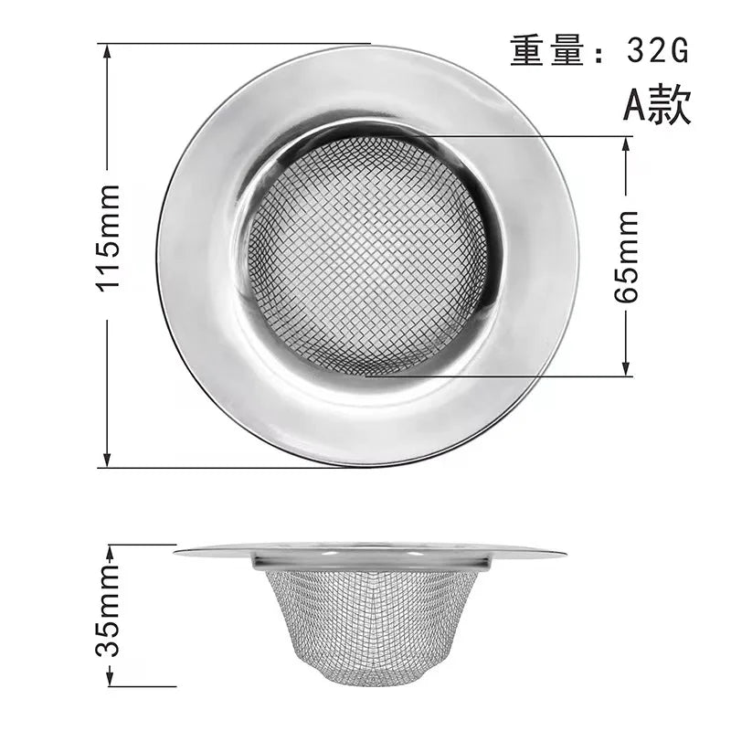 Stainless Steel Sink Strainer | Kitchen & Bathroom Drain Filter Hair Catcher