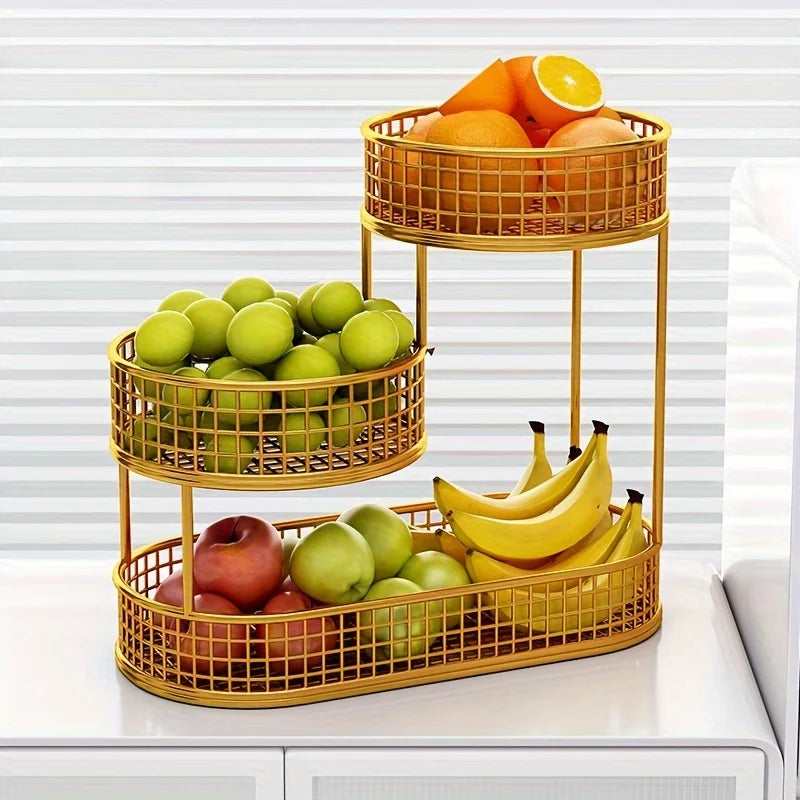 3-Tier Metal Fruit Basket Stand
