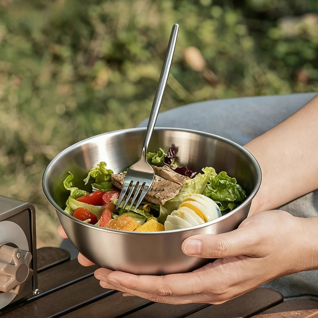 Stainless Steel Camping Bowls – Durable Mixing & Food Prep Bowls for Outdoor Cooking