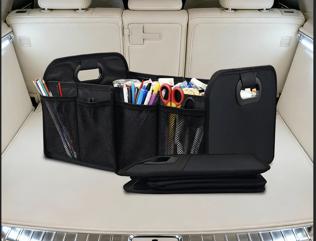 40L Foldable Car Boot Storage Organiser | Heavy-Duty Trunk Storage Box with Side Pockets