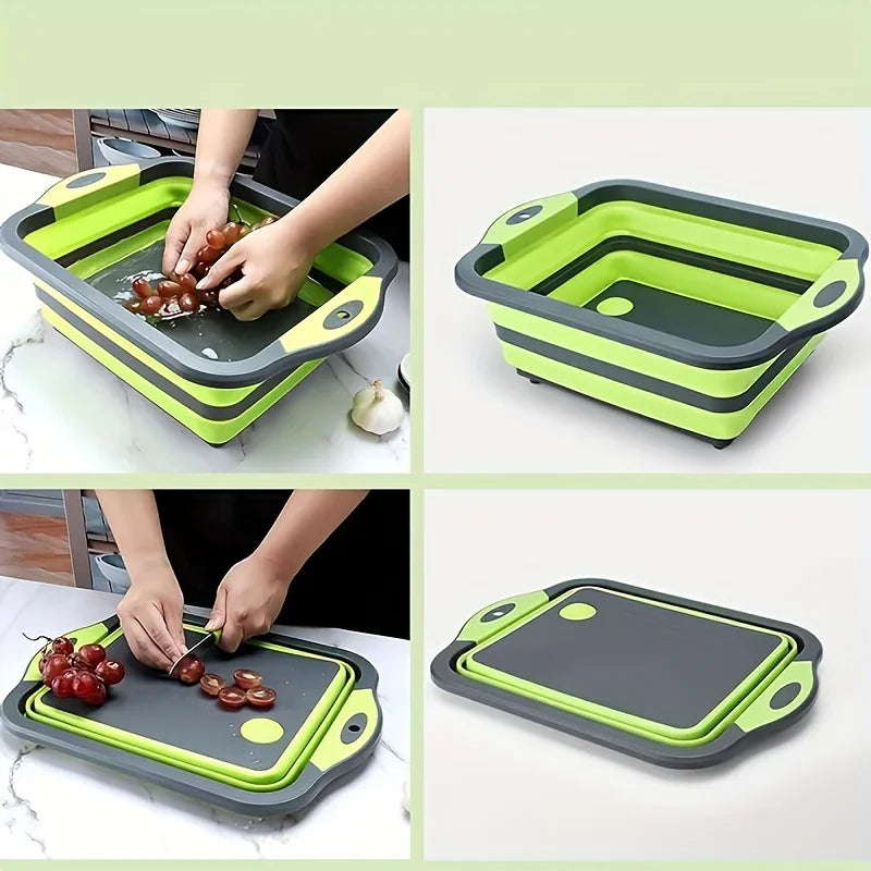 Foldable Portable Camping Basin – Space-Saving Sink, Storage & Cutting Board