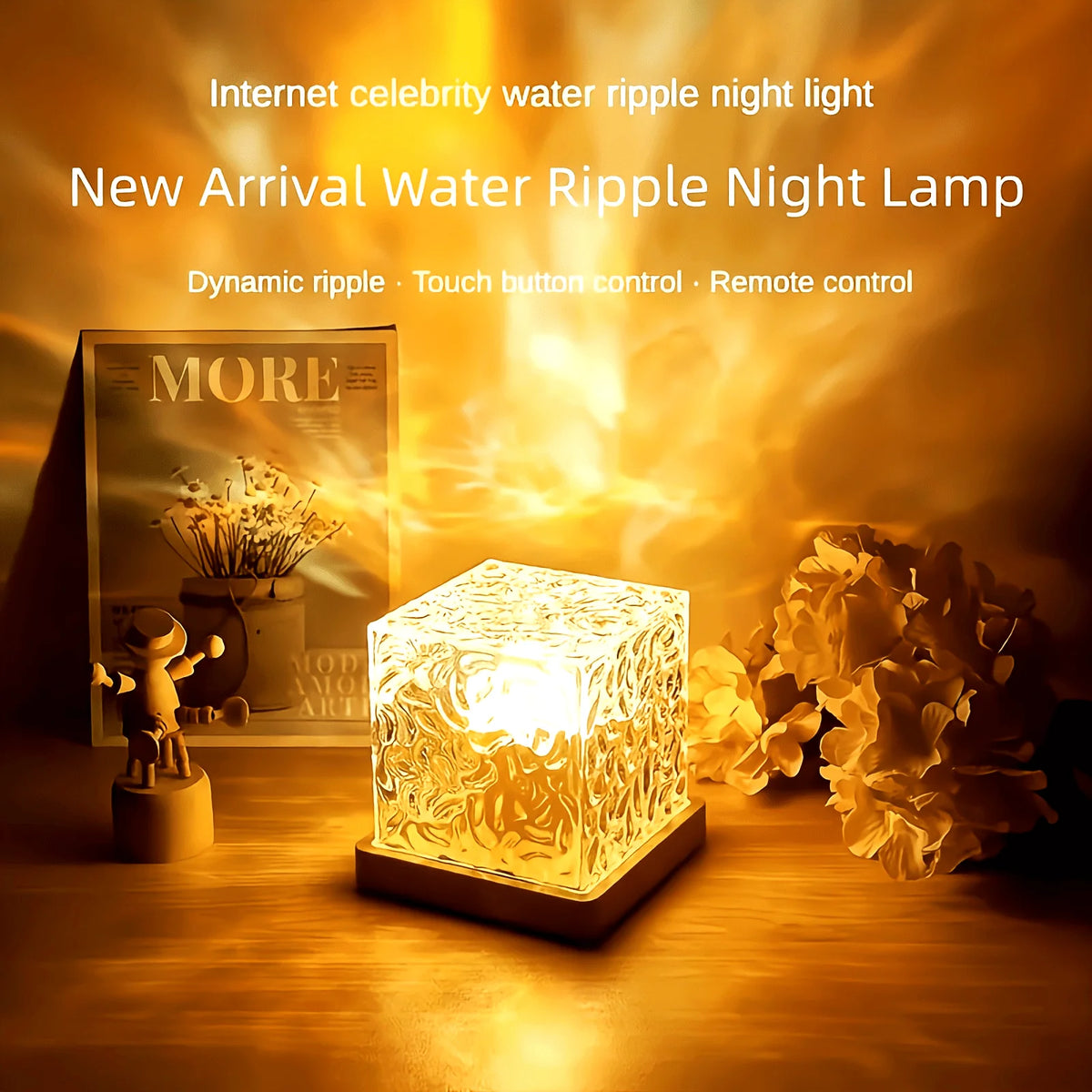 Ocean Wave Aurora Projector Lamp - 16 Colour RGB Water Ripple Night Light with Remote