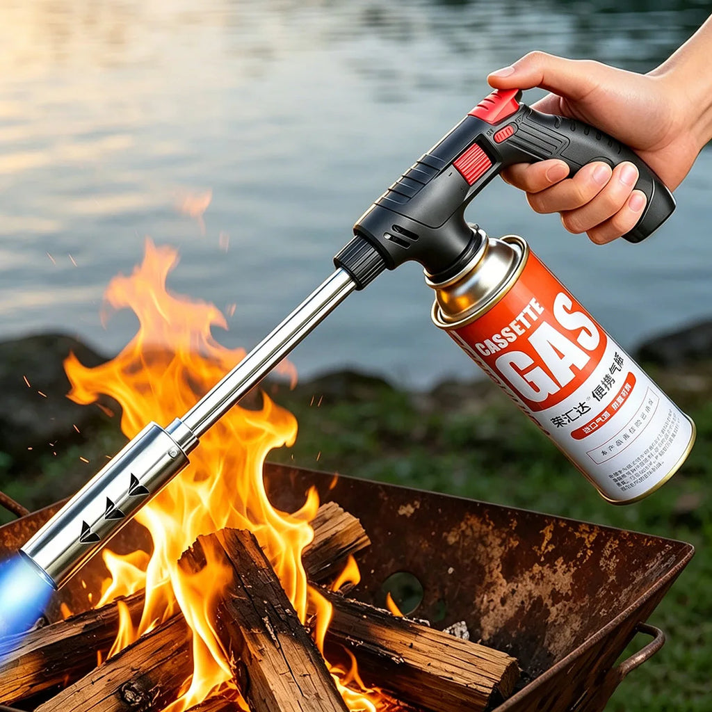 Long Neck Butane Torch – Adjustable Flame Gas Blow Torch for BBQ, Cooking & Outdoor Use
