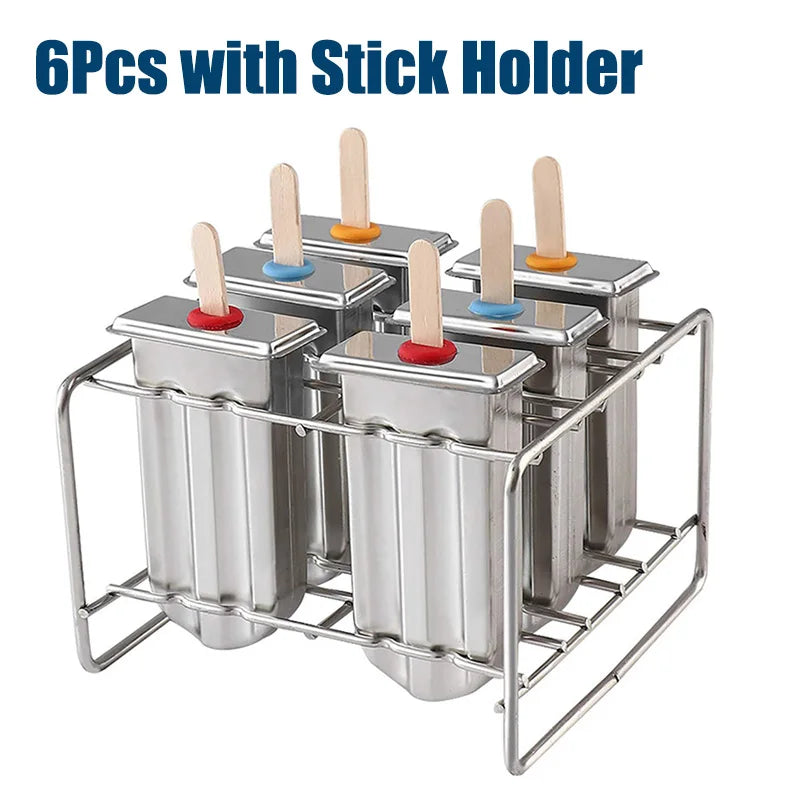 Premium Stainless Steel Popsicle Mould Set | Reusable Ice Block & Ice Cream Maker