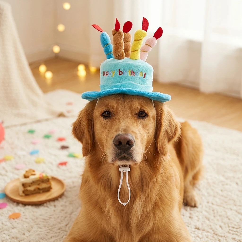 Pet Birthday Party Hat – Comfortable Adjustable Celebration Hat for Dogs & Cats