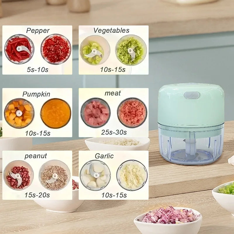 Mini Rechargeable Food Chopper – Garlic, Onion & Vegetable Cutter