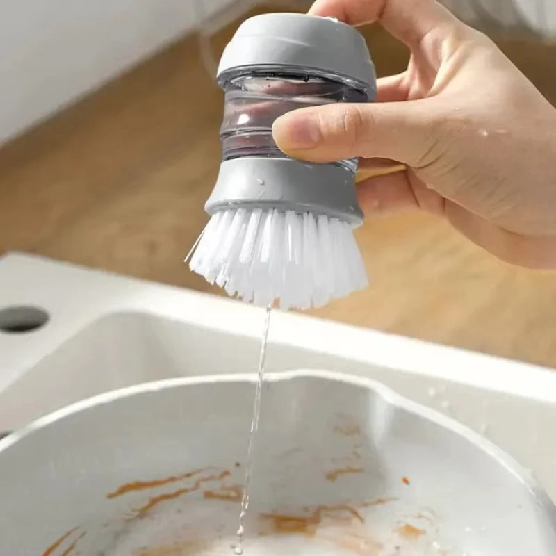 Dish Brush with Soap Dispenser & Draining Base