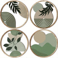 4 Piece Boho Wooden Wall Art Set – Geometric Hanging Decor for Nursery, Bedroom & Living Room