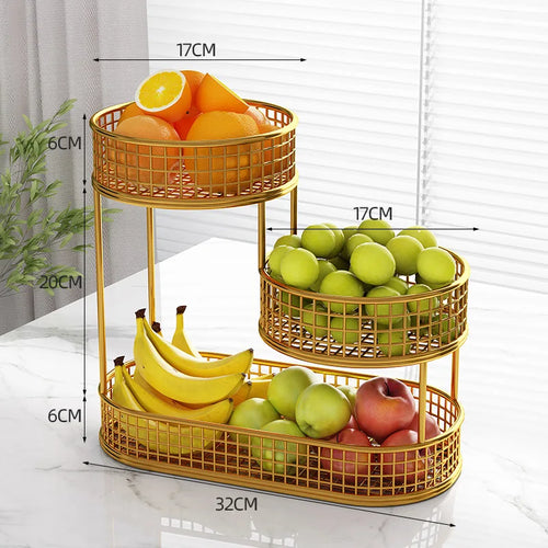 3-Tier Metal Fruit Basket Stand
